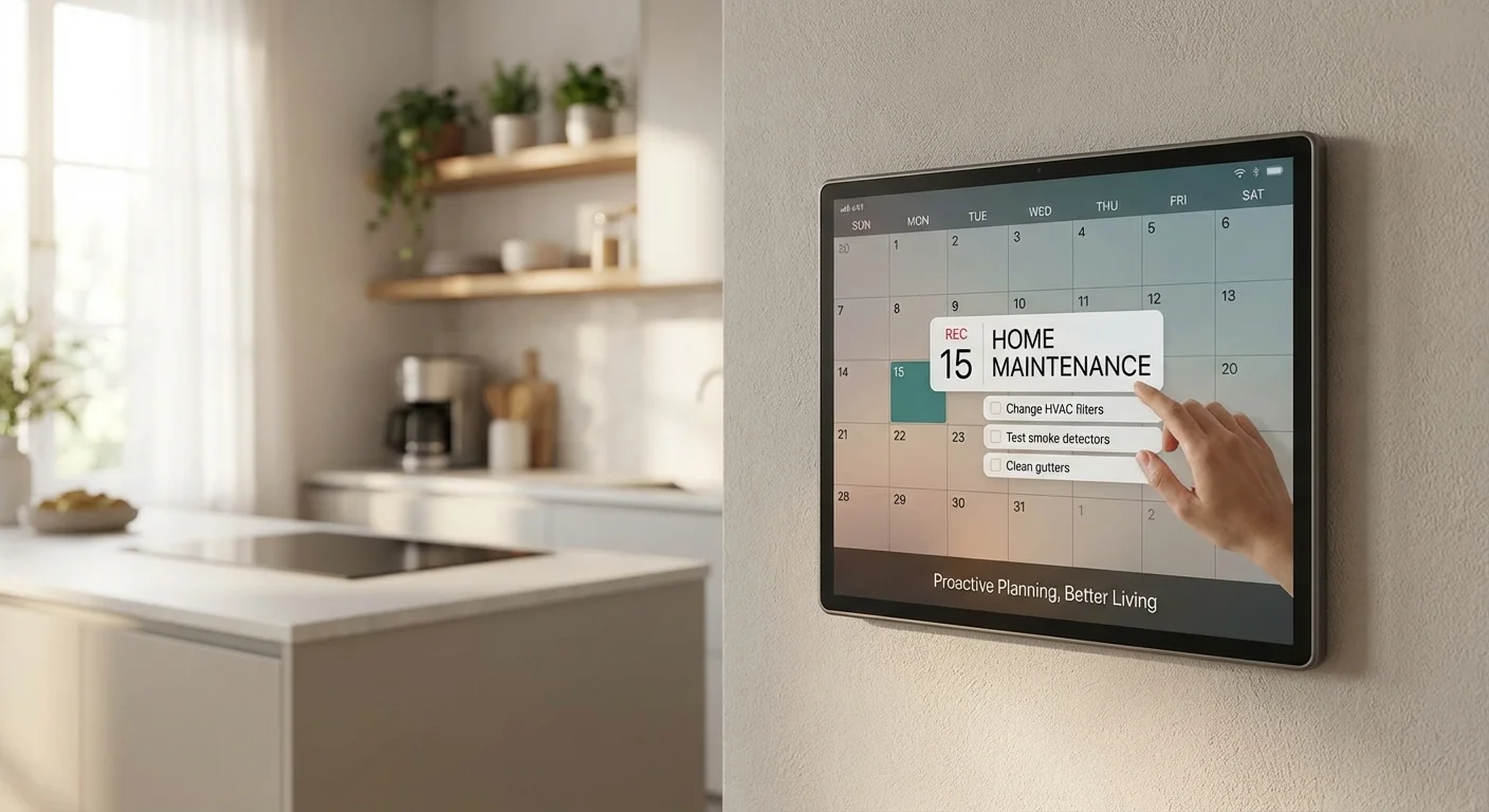 A digital calendar showing a scheduled home maintenance reminder.