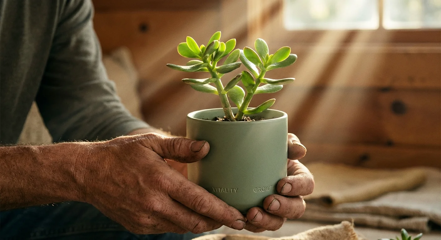 Close-up of hands holding a small plant in sunlight, representing the triple-tax benefits.