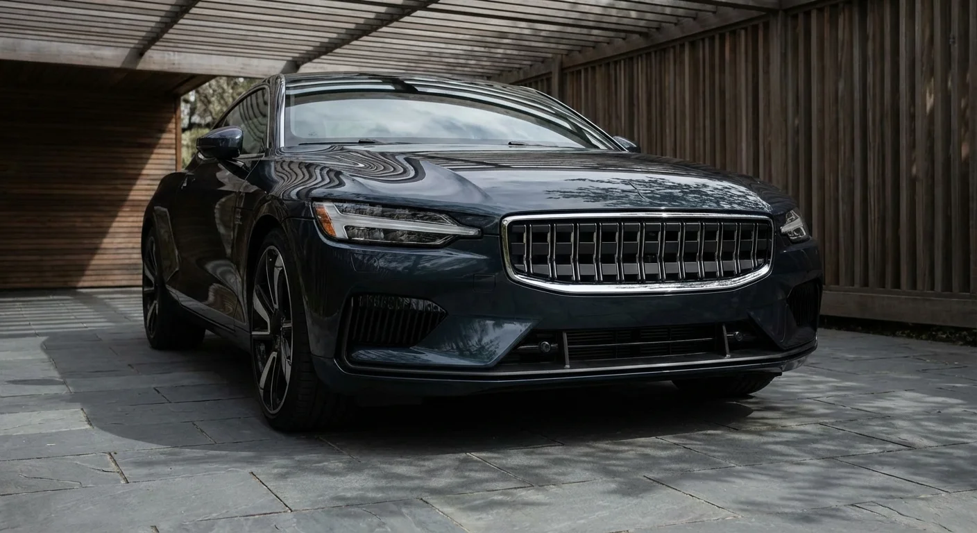 A new car parked in a driveway, symbolizing the quiet loss of value through depreciation.