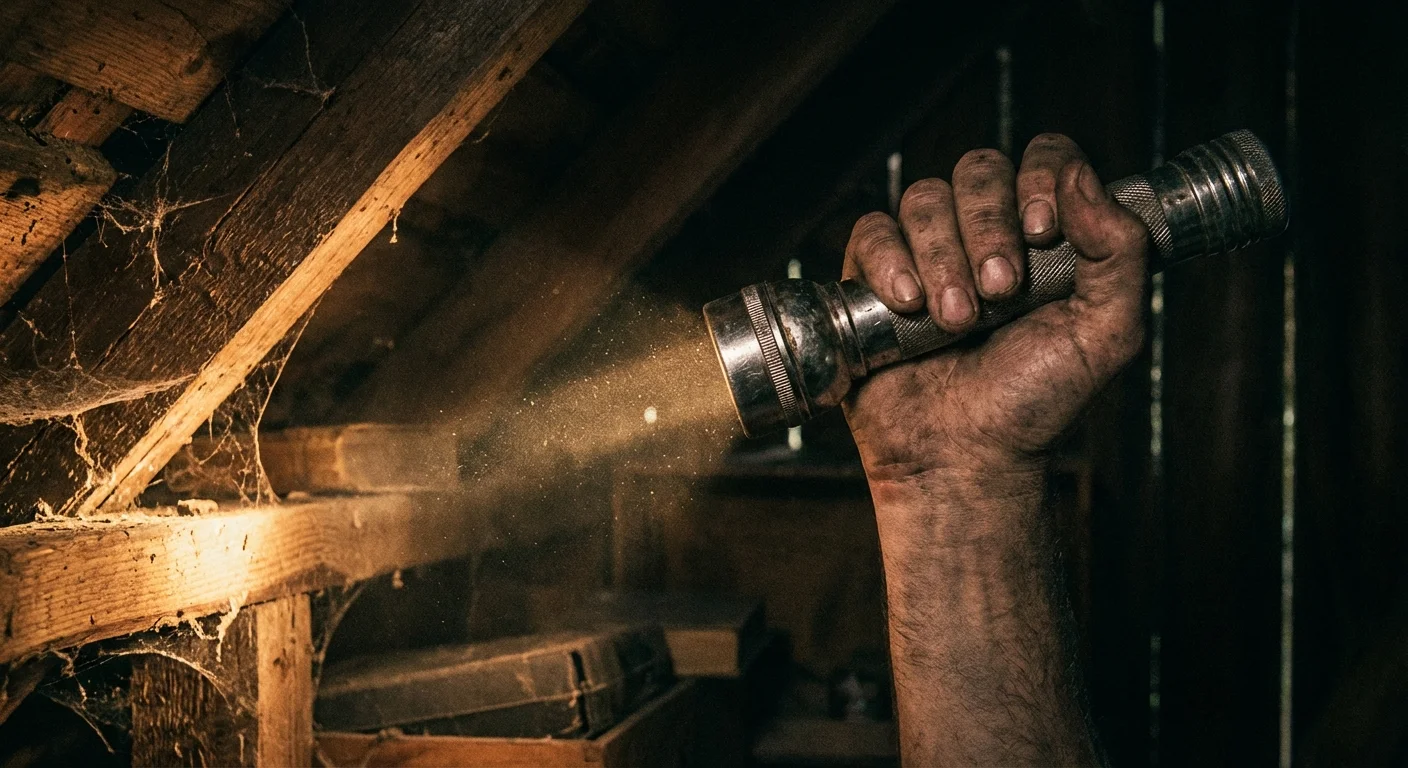 A homeowner looking out their window at neighboring houses while taking notes.