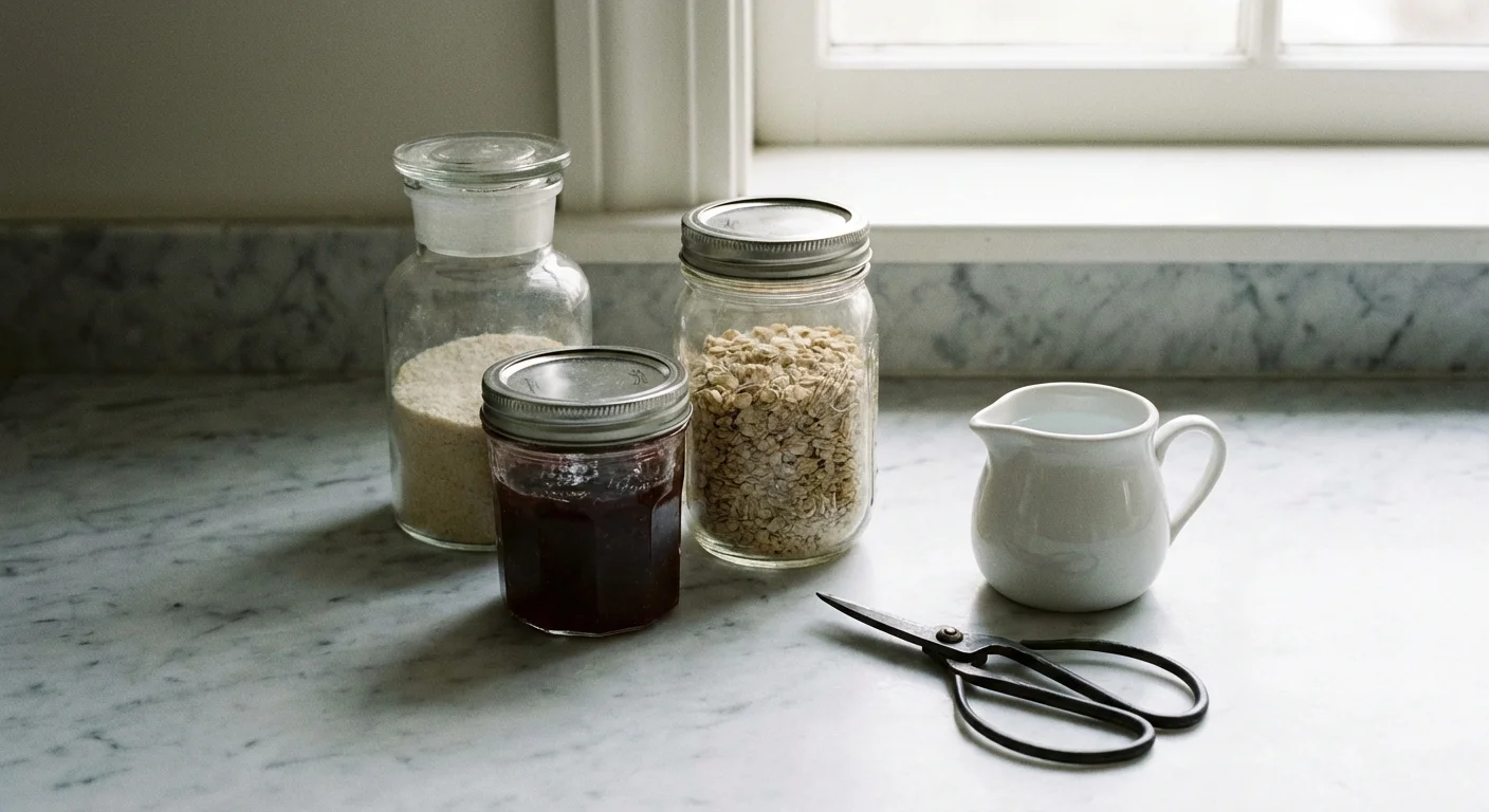 Basic tools for scrap gardening: glass jars, a pitcher, and scissors.