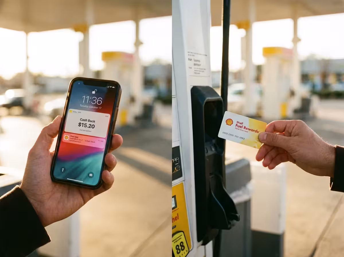 Comparison of a cash-back app and a physical loyalty card.