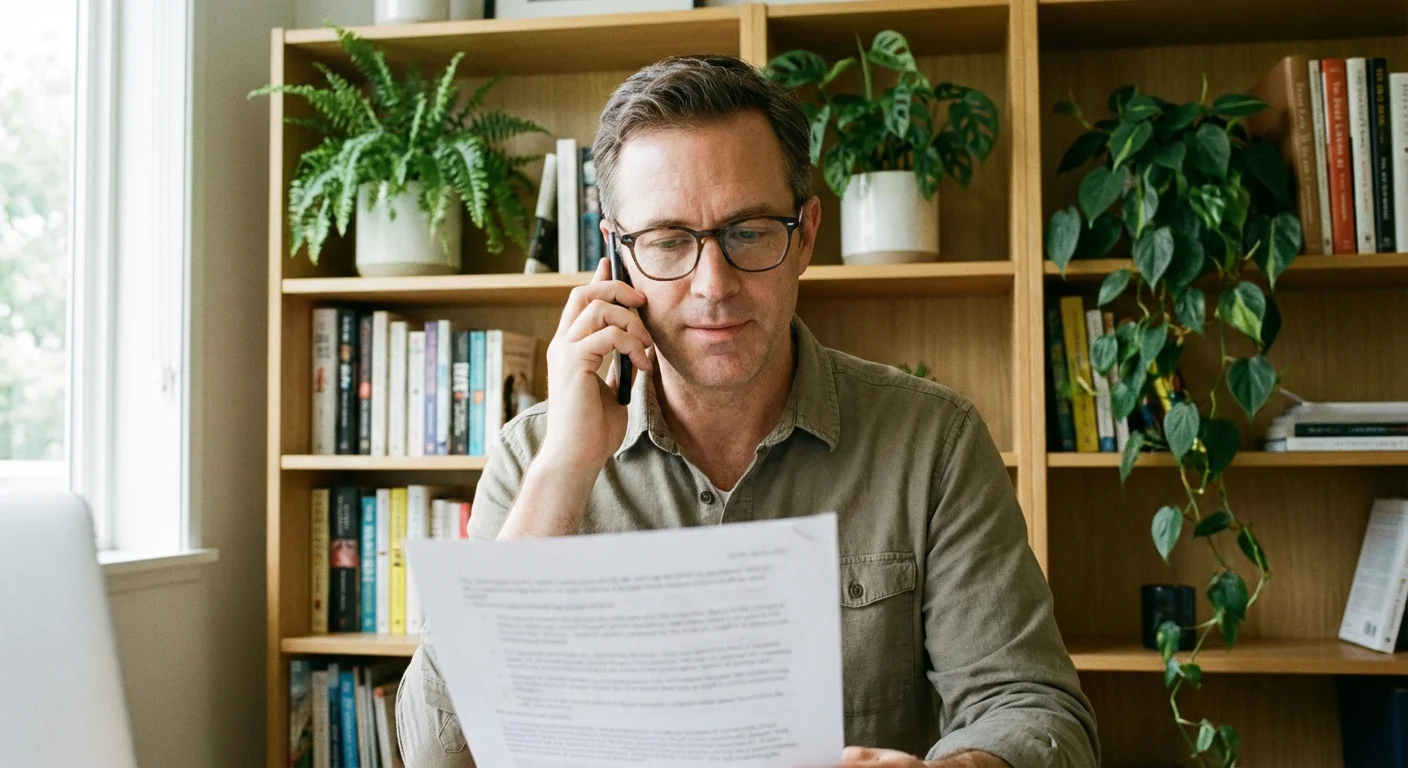 A person looking relieved while holding an approved financial assistance form.