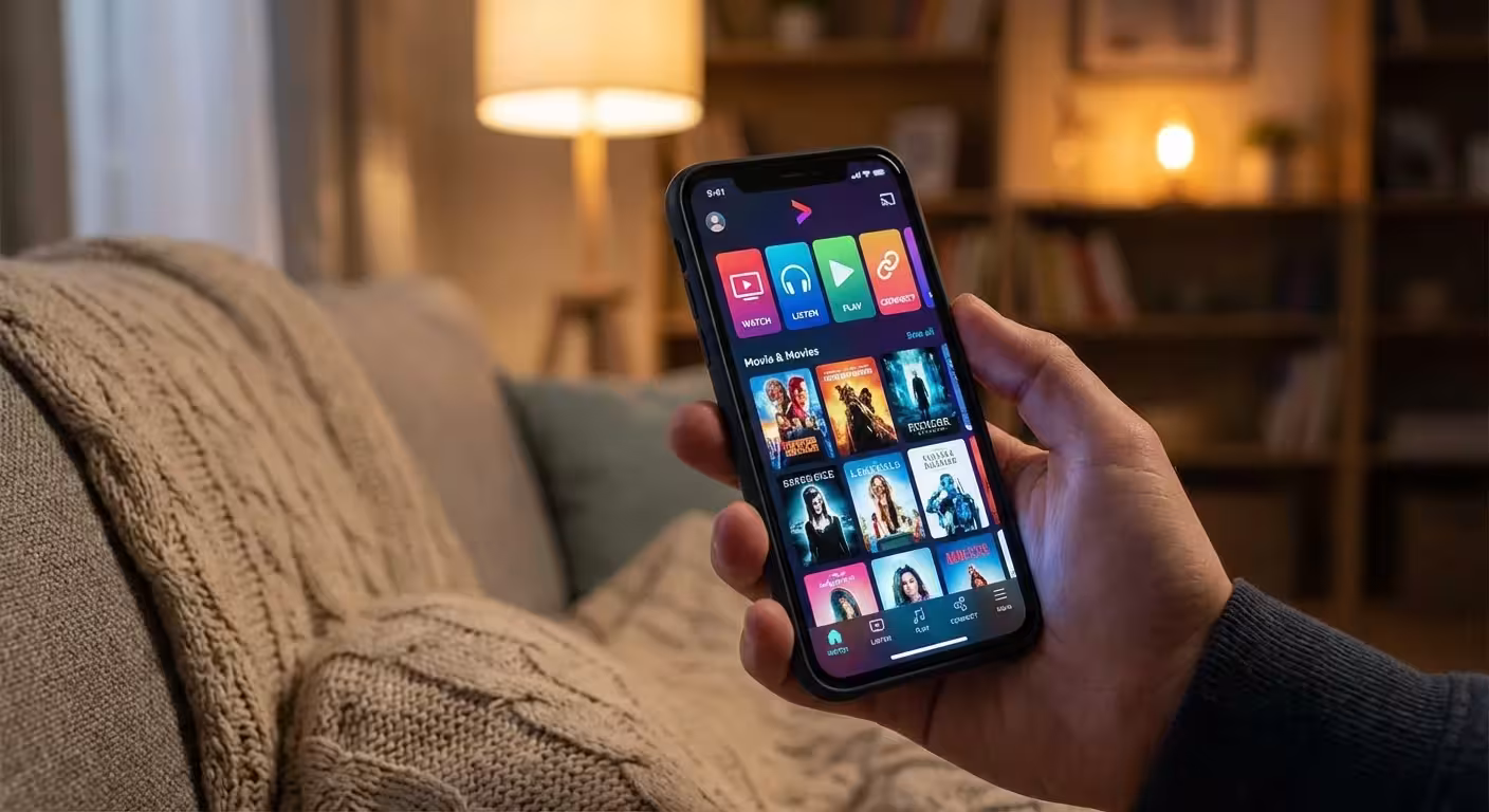 Two smartphones side-by-side comparing different service providers.