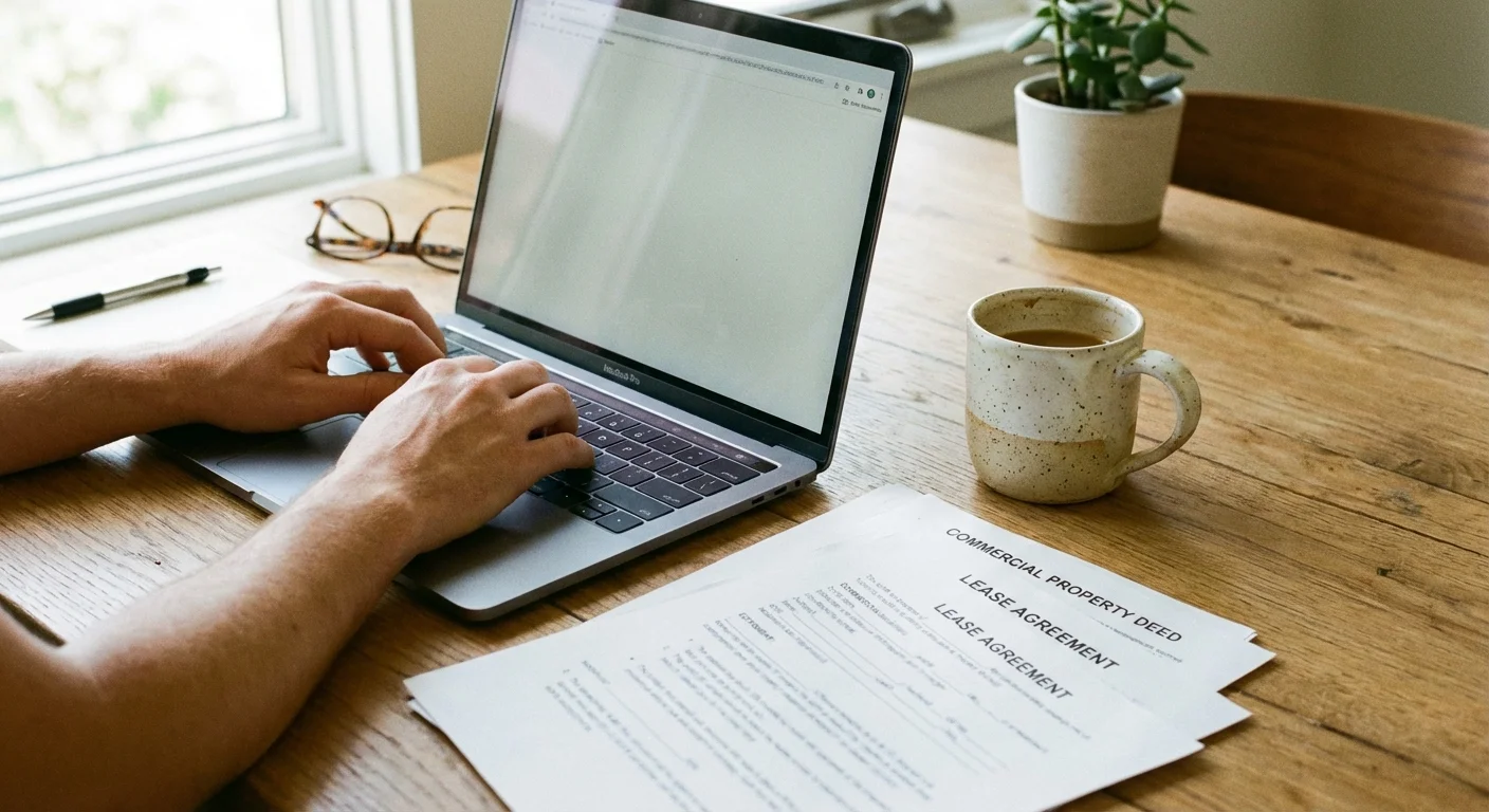 A person looking at a glowing phone screen in a dark room with delivery boxes in the background.