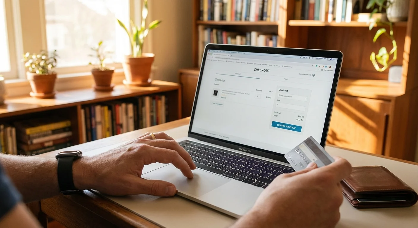 A hand polishing a wooden table with a cloth and natural ingredients.