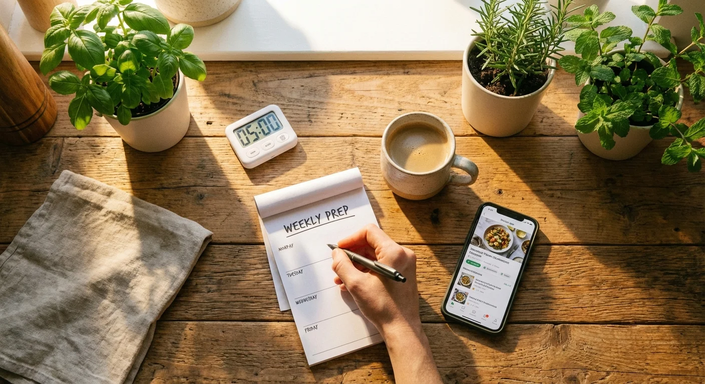 Two smartphones side-by-side on a wooden table in soft natural light.