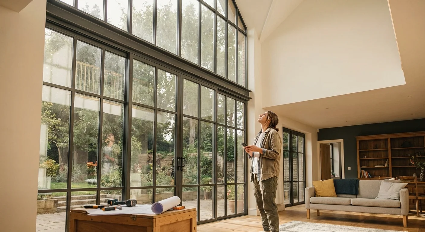 A mechanic's hands holding a maintenance logbook over a clean car engine.